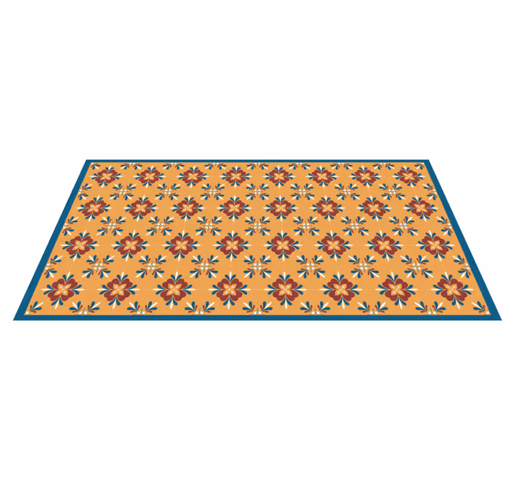 Classical geometric flowers  vinyl rug - TenStickers