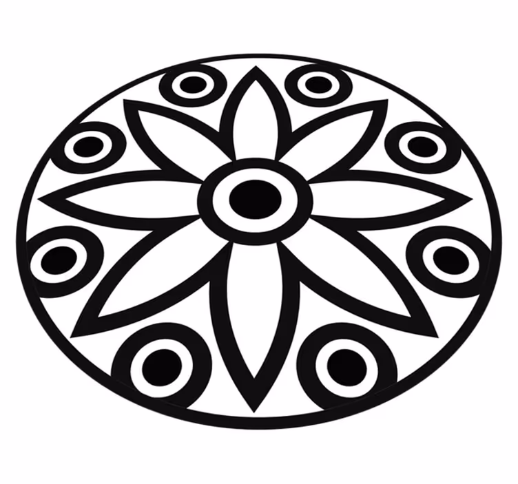 Black and white minimaistic pattern minimal rug - TenStickers