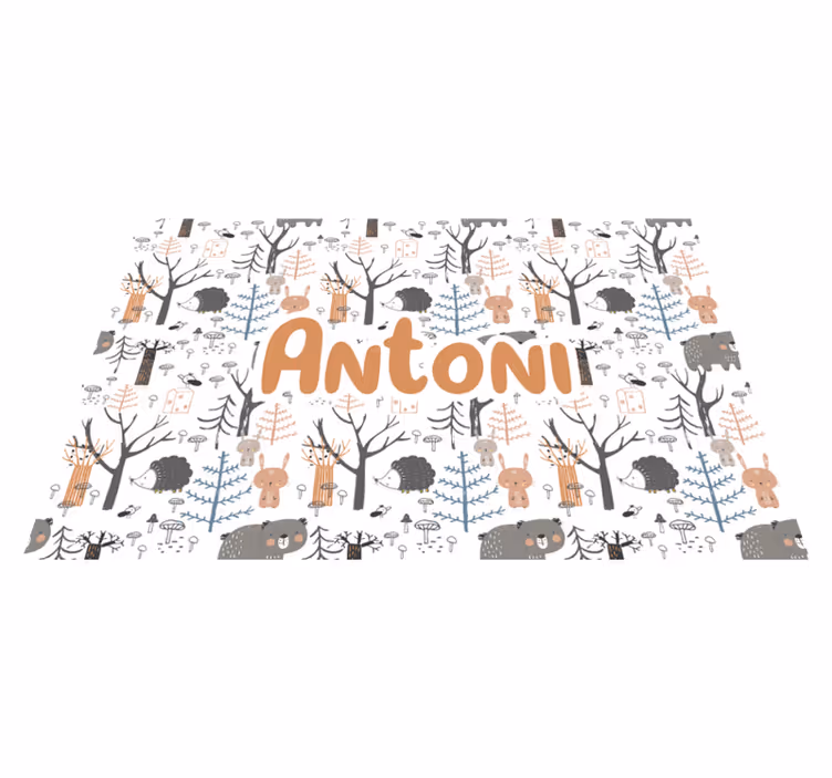 Customized Woodland custom vinyl rug - TenStickers
