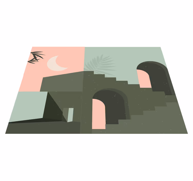Sleek Conceptual Landscape minimalist vinyl rug - TenStickers