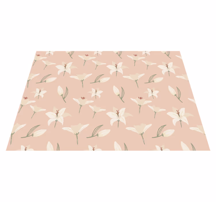 Floral Pastel Elegance flower vinyl rug - TenStickers