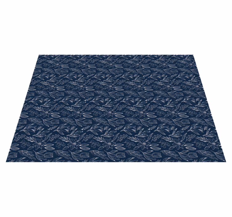 Floral Navy Elegance flower vinyl rug - TenStickers