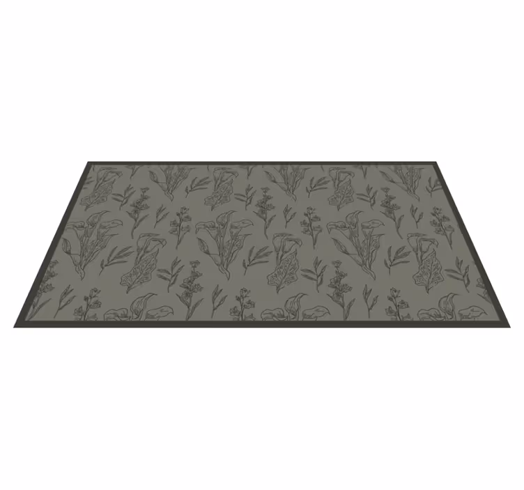 Botanical Illustrations flower vinyl rug - TenStickers