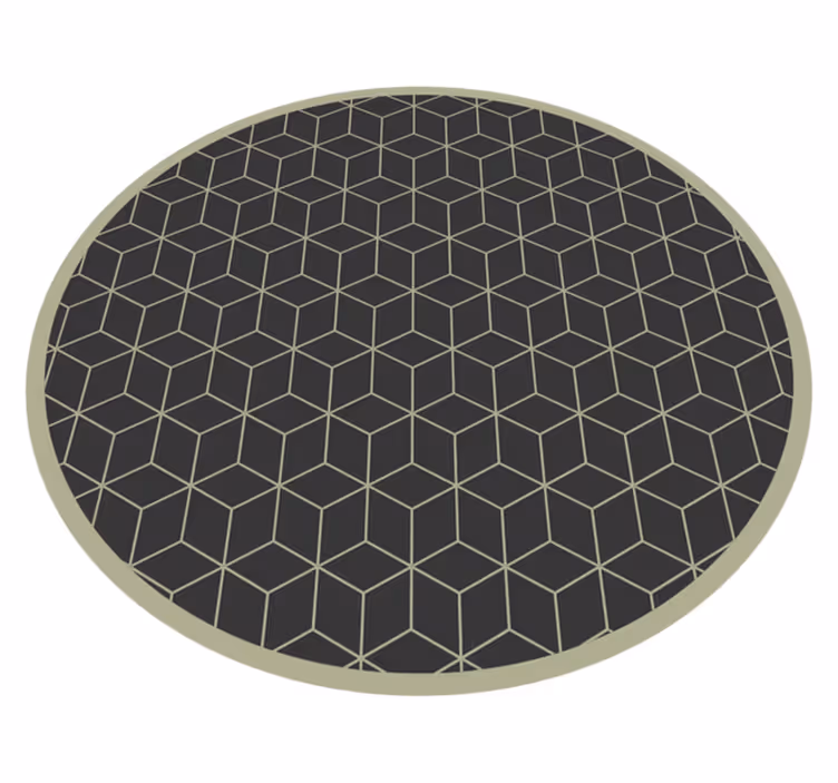 Geometric vinyl rug geometric patterned circular accent - TenStickers
