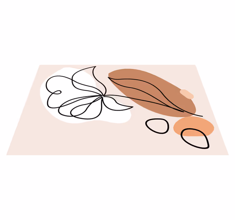 Minimalistic abstract green leaf minimal rug - TenStickers