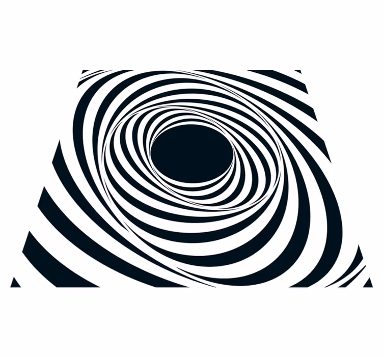 Black White Swirling Pattern geometric vinyl rug - TenStickers