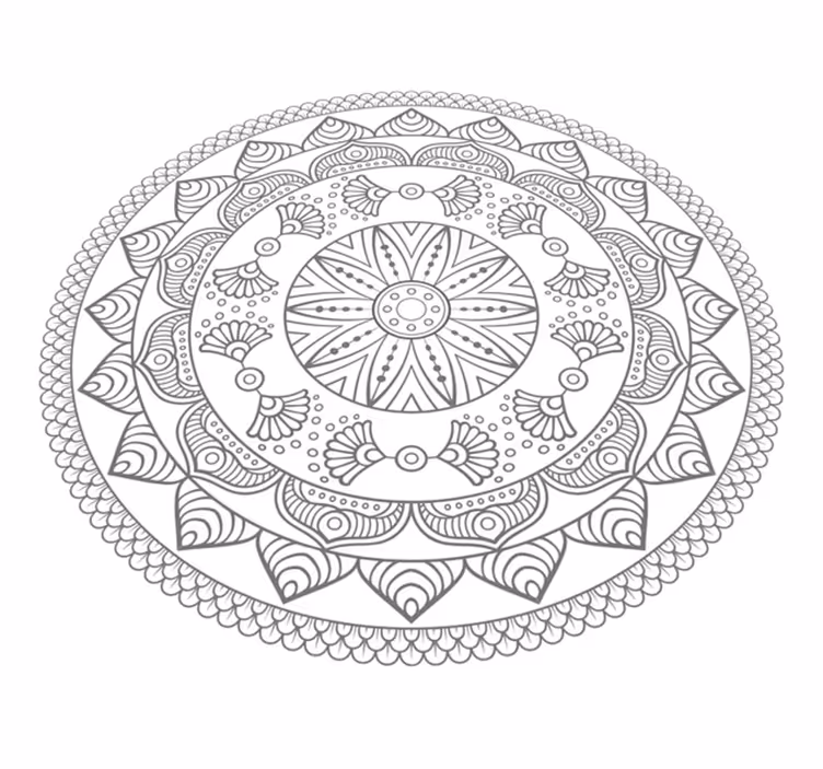 Mandala vinyl rug with circular mandala design - TenStickers