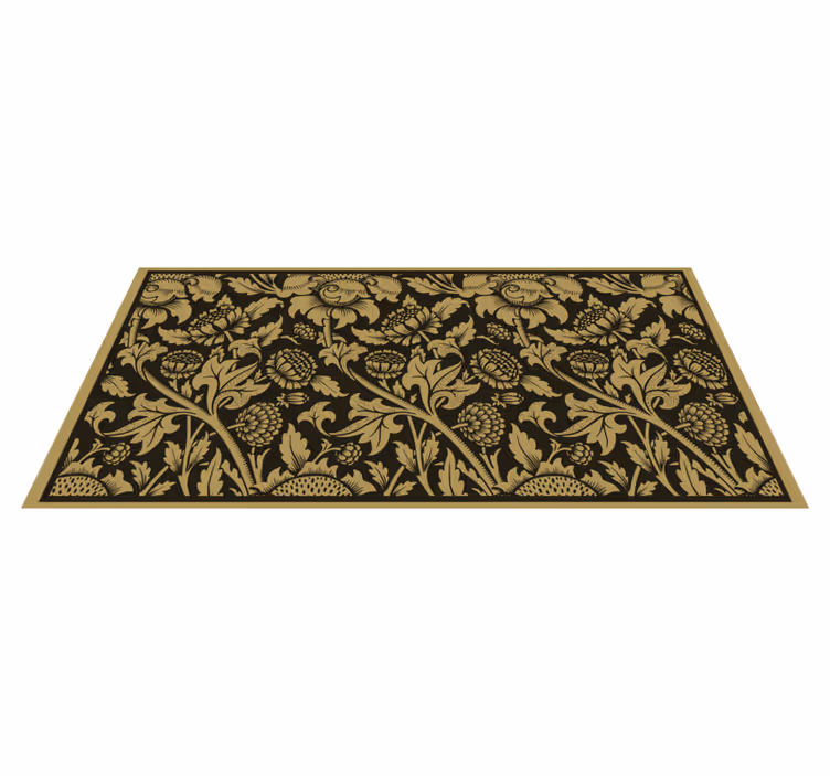Botanical Pattern Accent flower vinyl rug - TenStickers