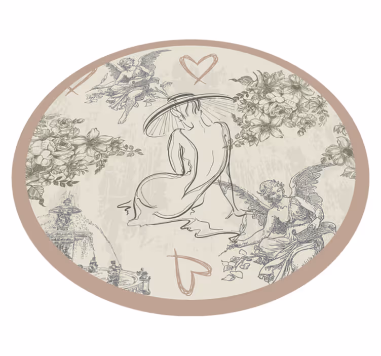 Vintage french romantic pattern rug - TenStickers