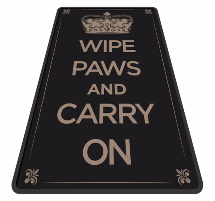 Wipe paws and carry on text custom rug - TenStickers