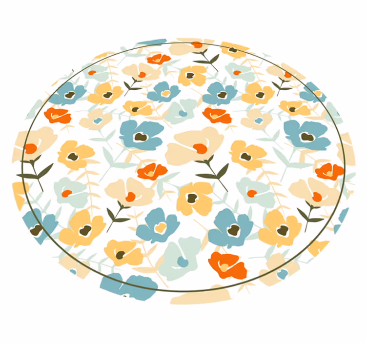 Watercolor Flowers nature vinyl rug - TenStickers