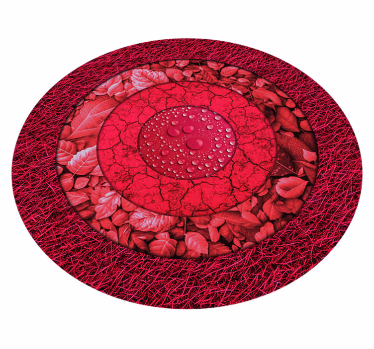 Magenta-textured circles vinyl floor mat - TenStickers