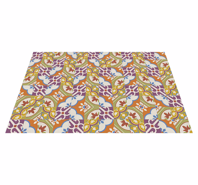 Ornamental pattern tiles vintage rug - TenStickers