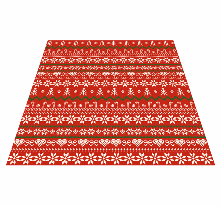 Textile pattern Christmas rug - TenStickers