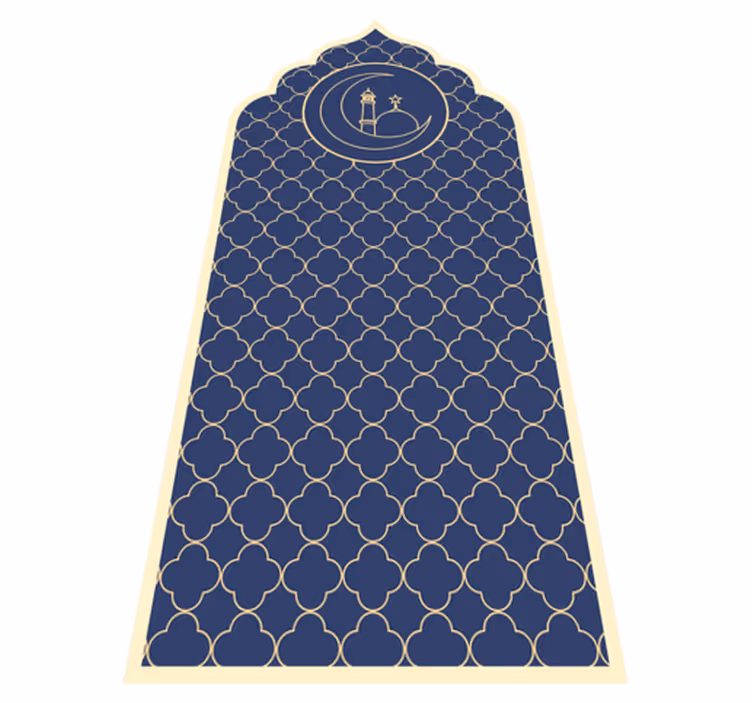Blue pattern Moroccan style rug - TenStickers