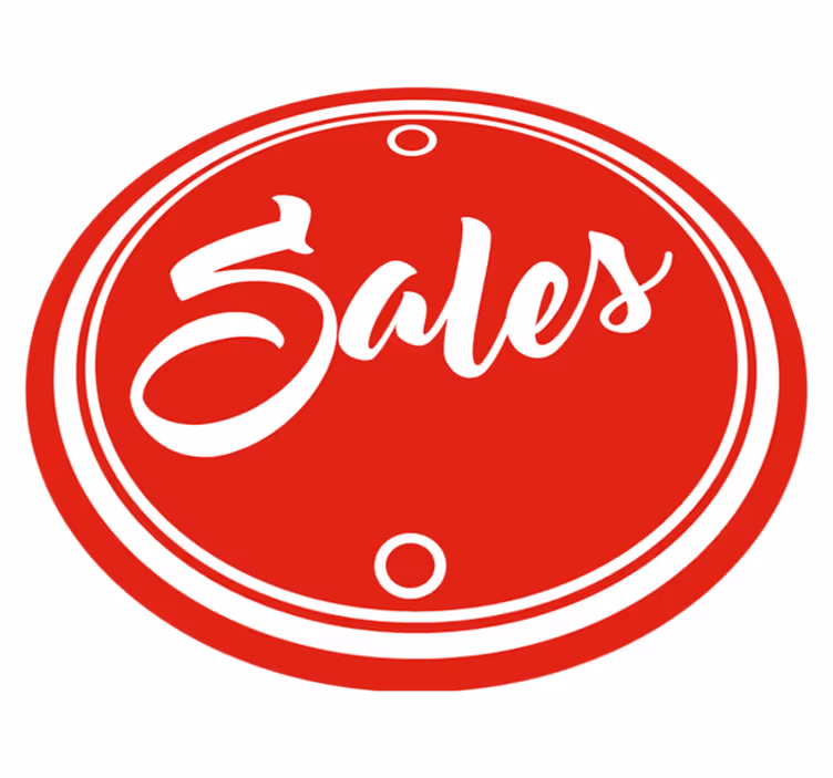 Red circle text sales shop rug - TenStickers