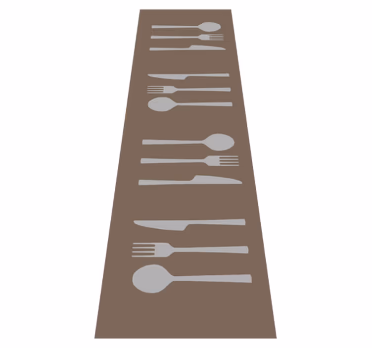 Fork knife and spoon kitchen mat - TenStickers