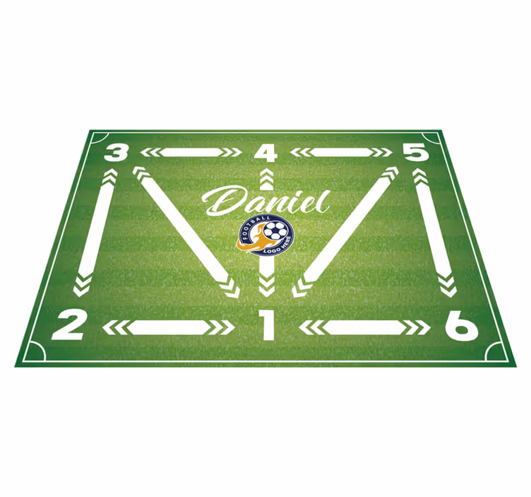 Football field rectangular rug - TenStickers