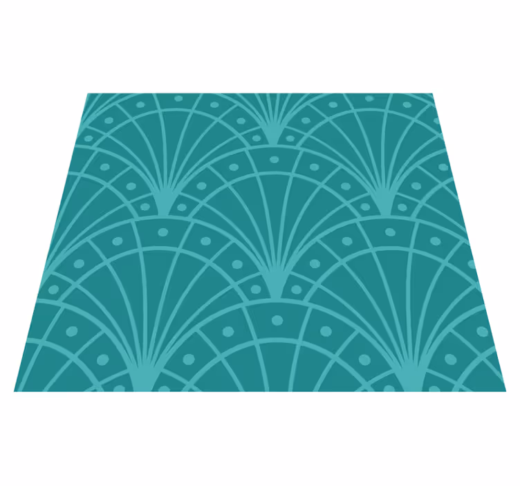 Artdeco style turquoise vinyl rug - TenStickers