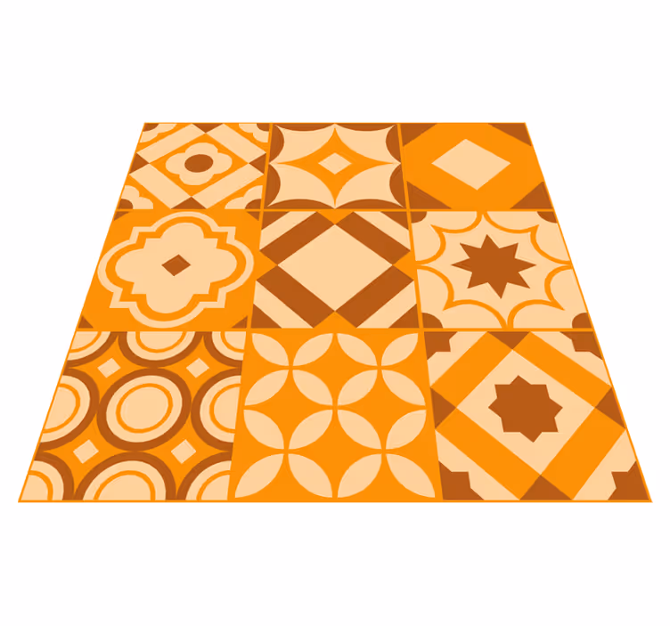 Rustic tiles kitchen vinyl mat - TenStickers