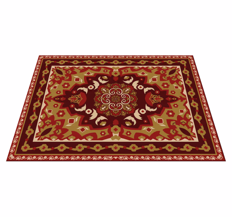 Floral vintage design dining room vinyl rug - TenStickers