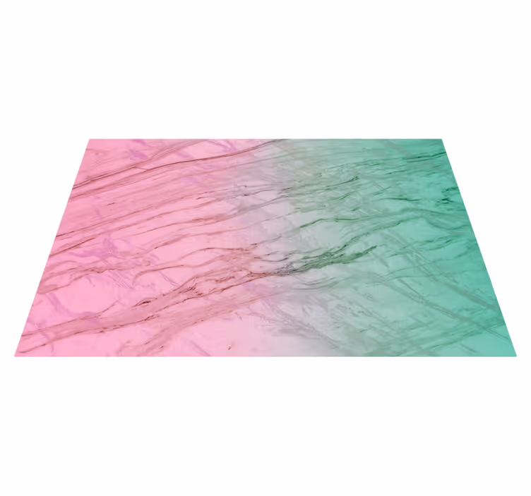 Pink & Green pastel color marble vinyl rug - TenStickers