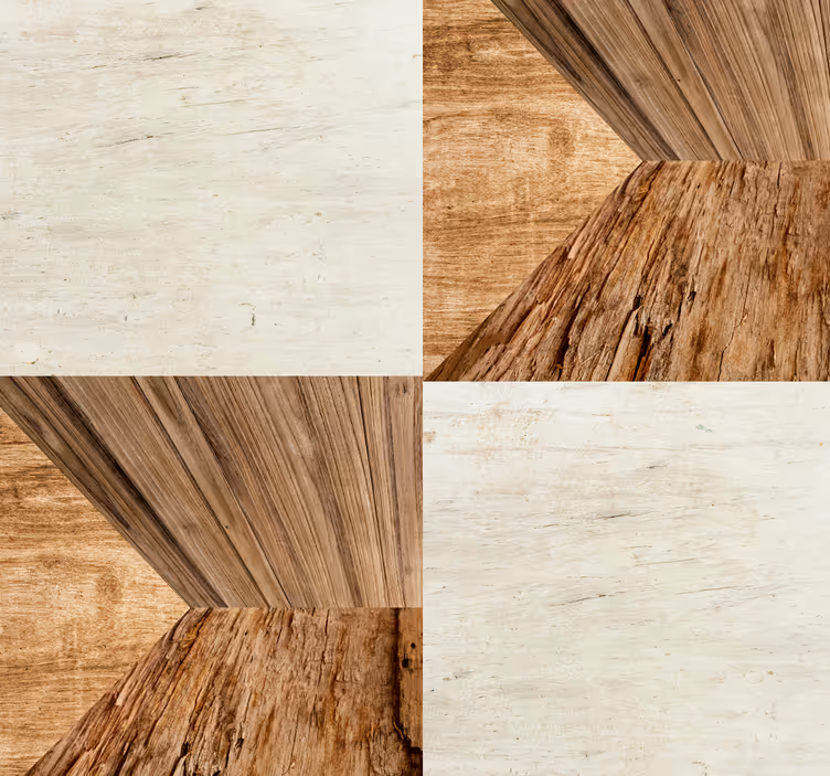 Geometric Timber wood wallpaper - TenStickers