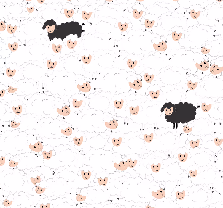 Sheep Delight Motif nursery wallpaper - TenStickers