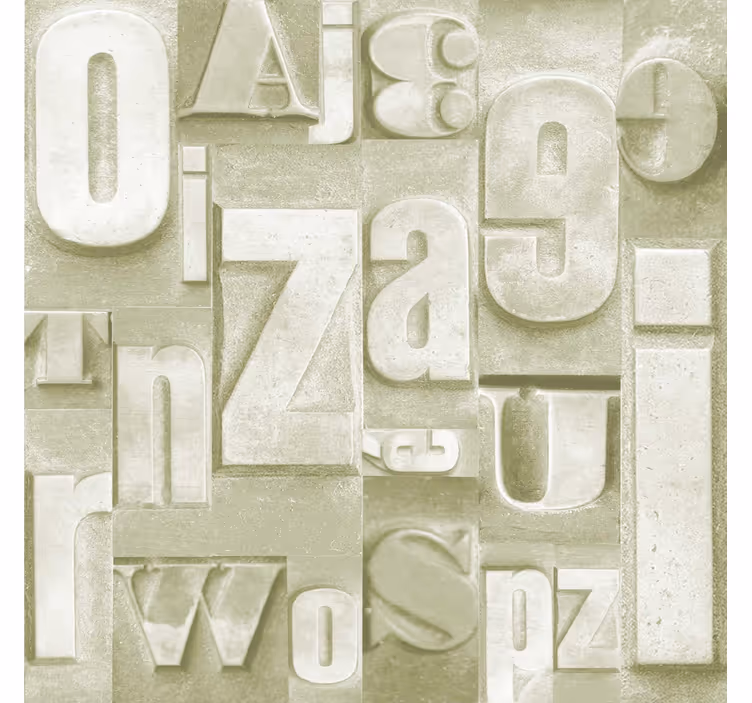 3D industrial style letter wallpaper - TenStickers