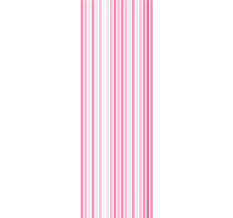 Elegant pink and white motif vertical line wallpaper - TenStickers