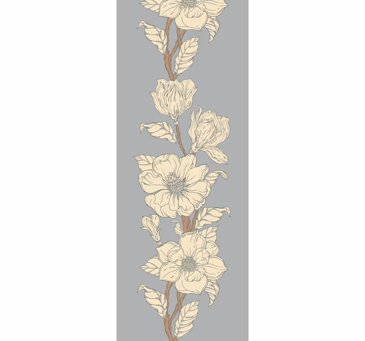 Elegant floral stripes floral ornament wallpaper - TenStickers