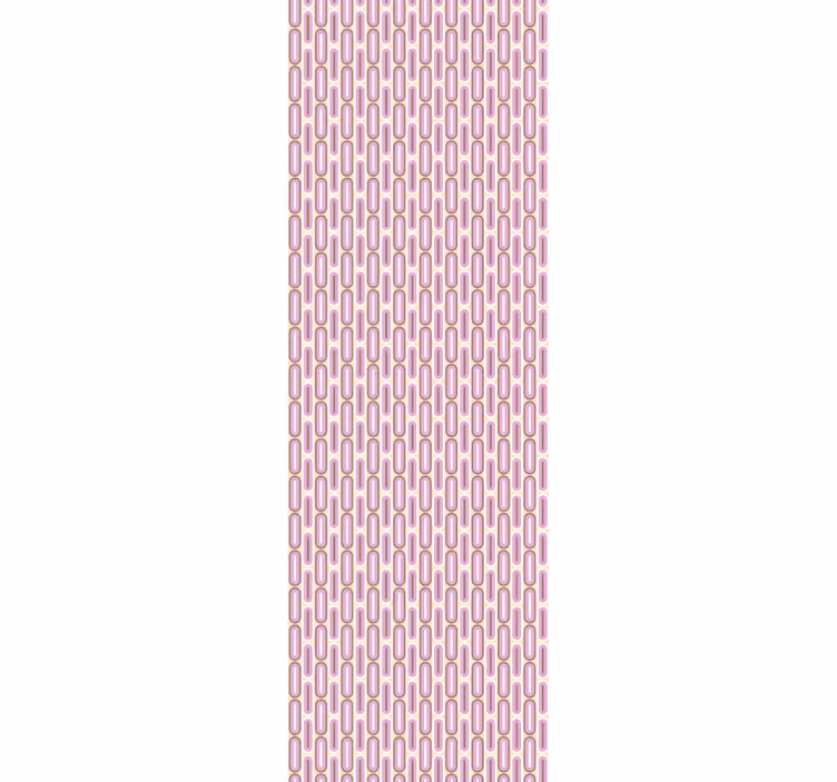 Curved pink pattern entryway wallpaper - TenStickers