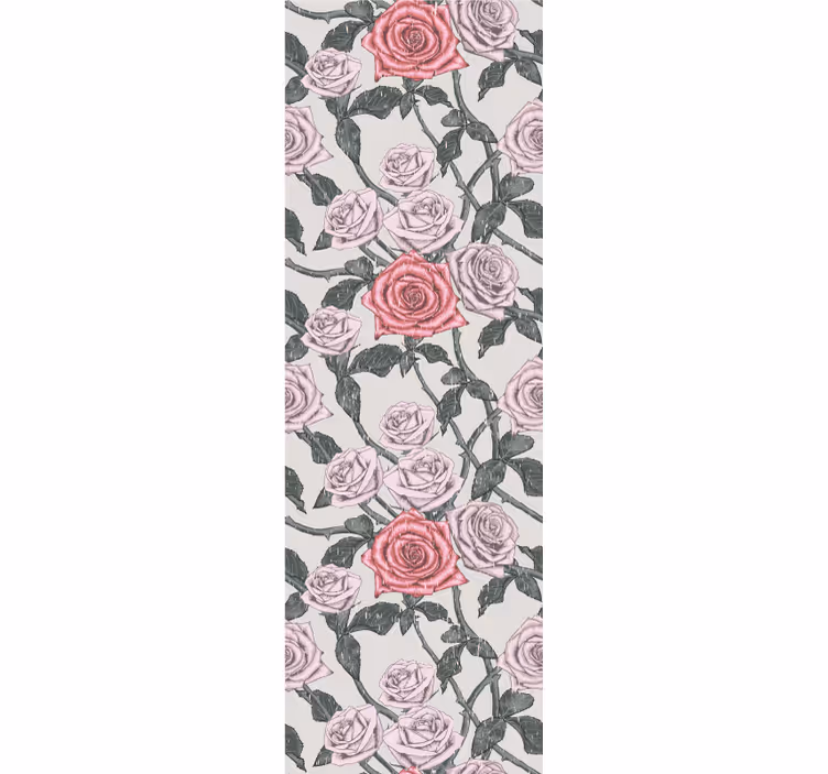 Rose Vine Pattern flower wallpaper - TenStickers