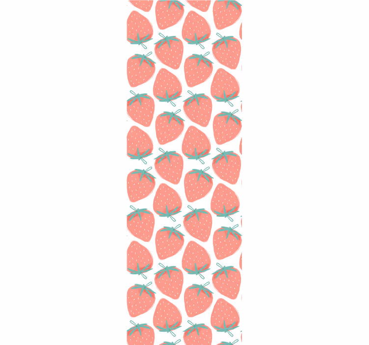 Strawberry patterned motif kitchen wallpaper - TenStickers