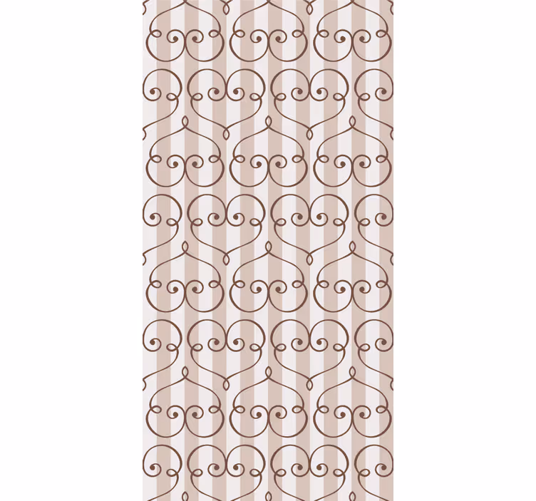 Brown heart design vertical line wallpaper - TenStickers