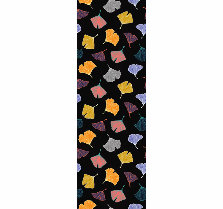 Colorful Ginkgo motif leaf wallpaper - TenStickers