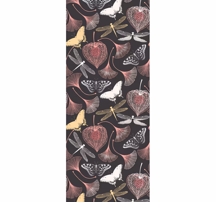 Dark botanical elegance leaf wallpaper - TenStickers