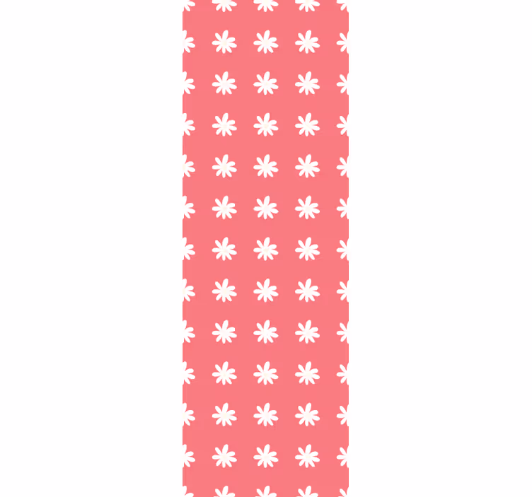 Red and white floral pattern flower wallpaper - TenStickers