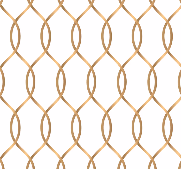 Golden lattice living room wallpaper - TenStickers