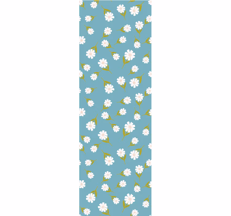 Turquoise daisy scatter flower wallpaper - TenStickers