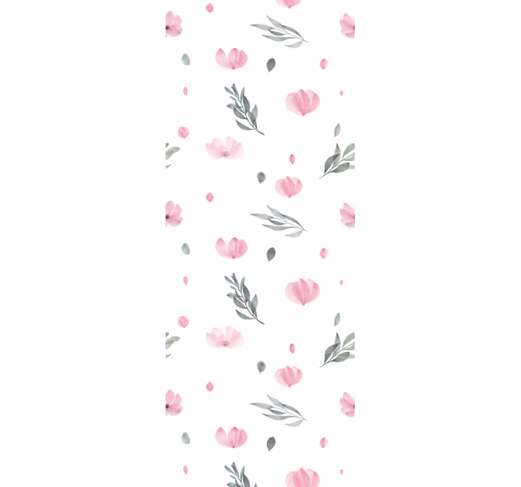 Delicate Pink Blooms flower wallpaper - TenStickers