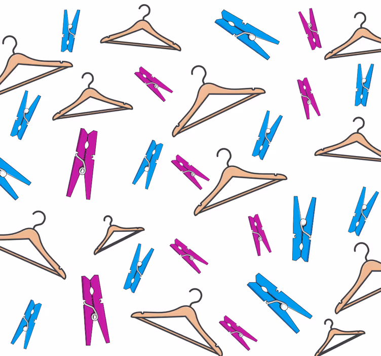 Clothes And Hangers customised wallpaper - TenStickers