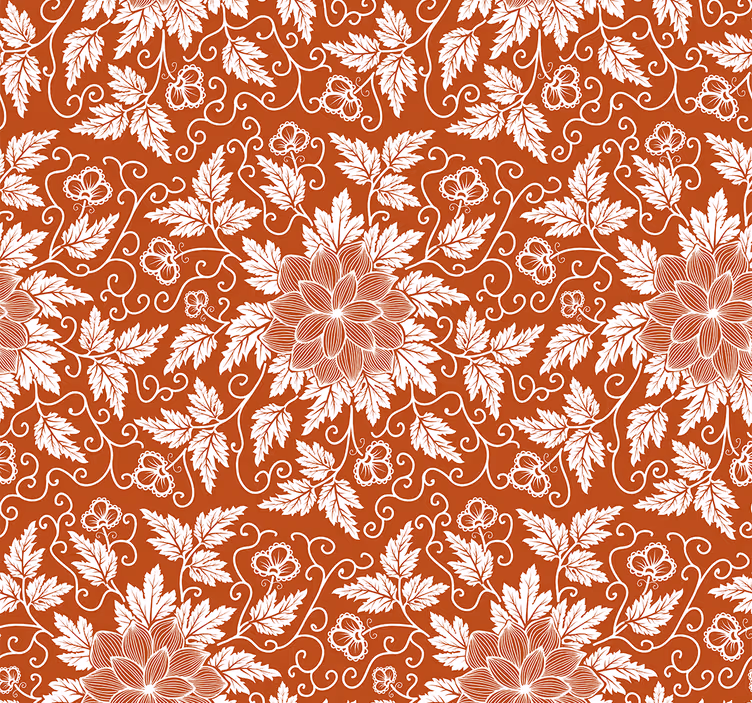 Charming beige display floral ornament wallpaper - TenStickers