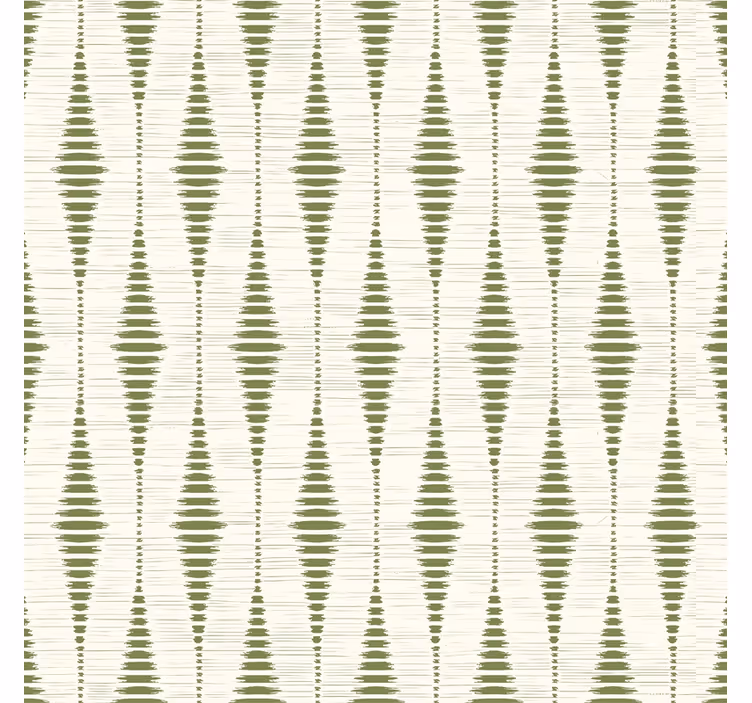 moss green rabaul ikat shapes wallpaper - TenStickers