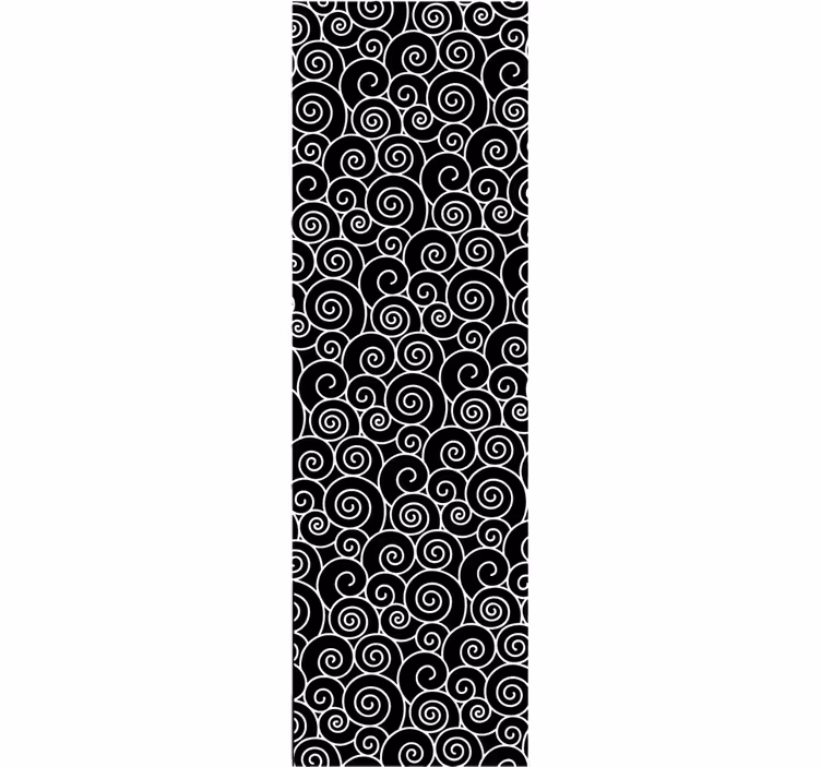 Geometric wallpaper in black and white waves - TenStickers