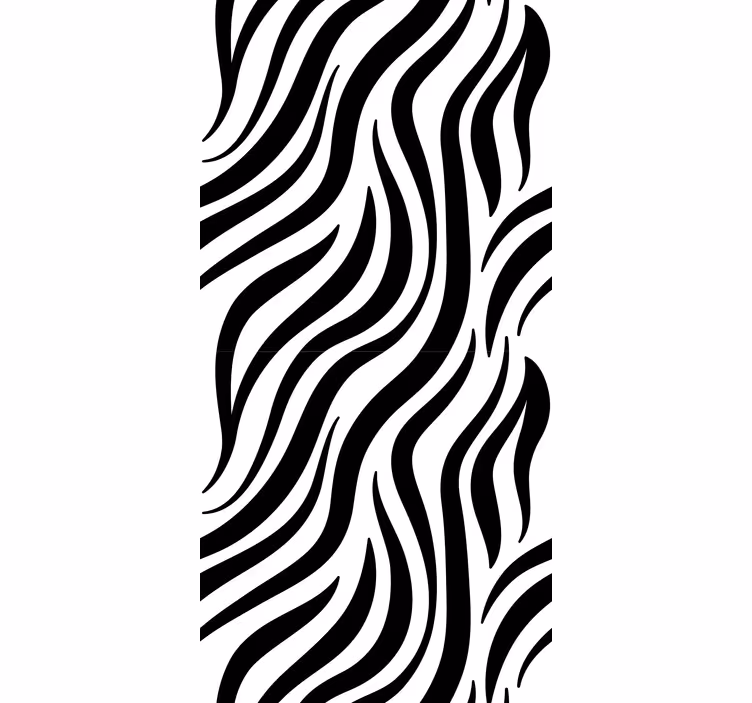 Geometric wallpaper black and white zebra stripes - TenStickers