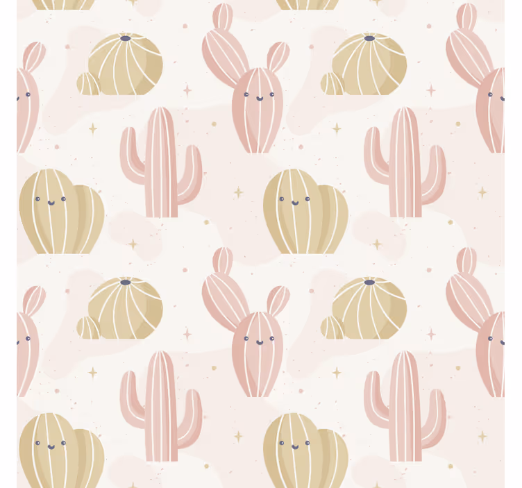 Nature wallpaper cute cactus design - TenStickers