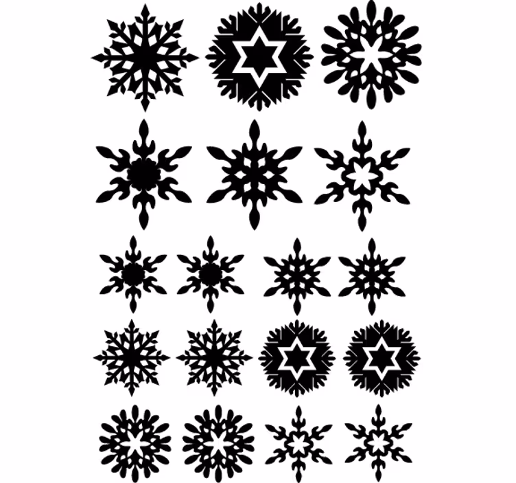 Christmas wallpaper with black snowflakes - TenStickers