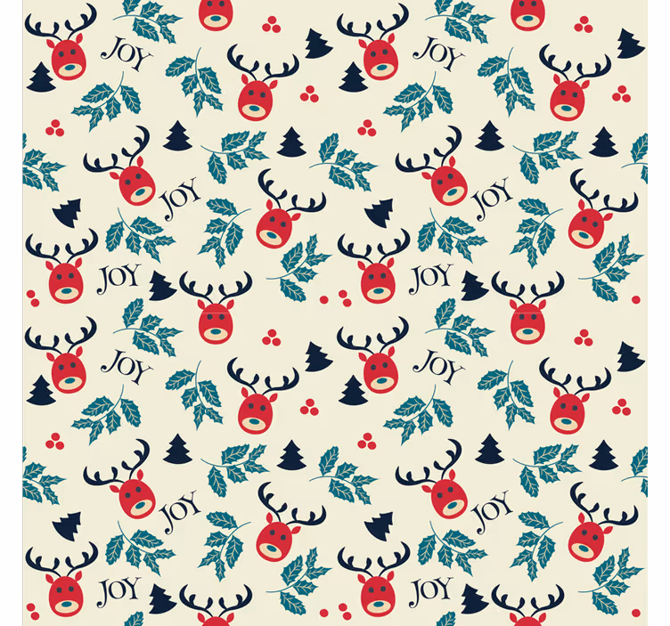 Christmas wallpaper joy and reindeer - TenStickers