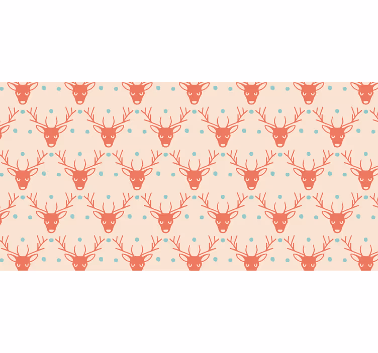 Christmas wallpaper with red reindeer pattern - TenStickers